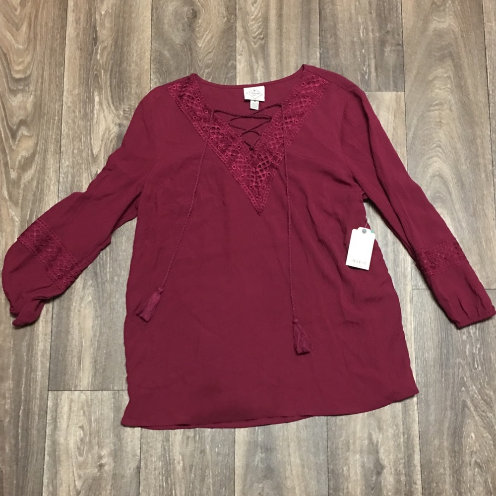 Burgundy boho top